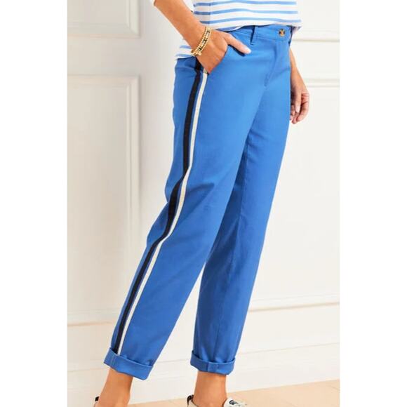 Relaxed Chinos - Side Stripe, Capri Blue Size 14, New with Tags - Picture 1 of 9